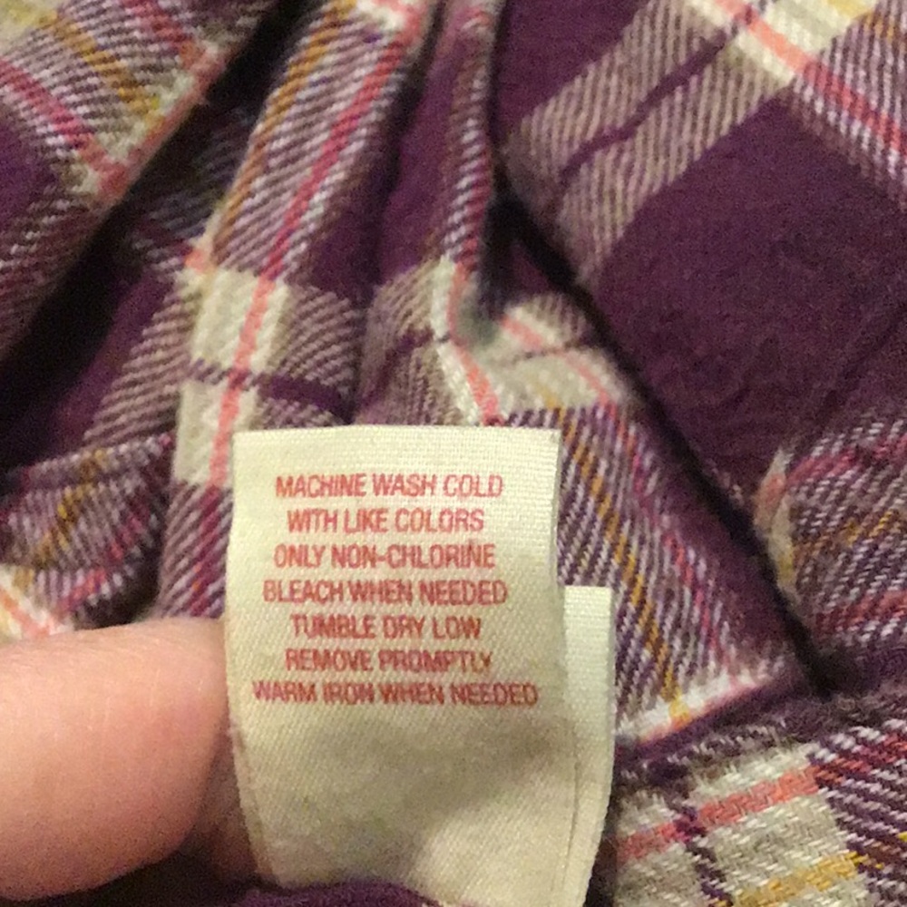 Mossimo purple plaid flannel button down top - Picture 5 of 5